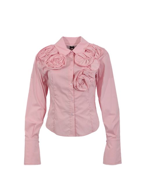 Camicia in popeline di cotone con rose Rosa NO SECRETS | 261NS118ROSA